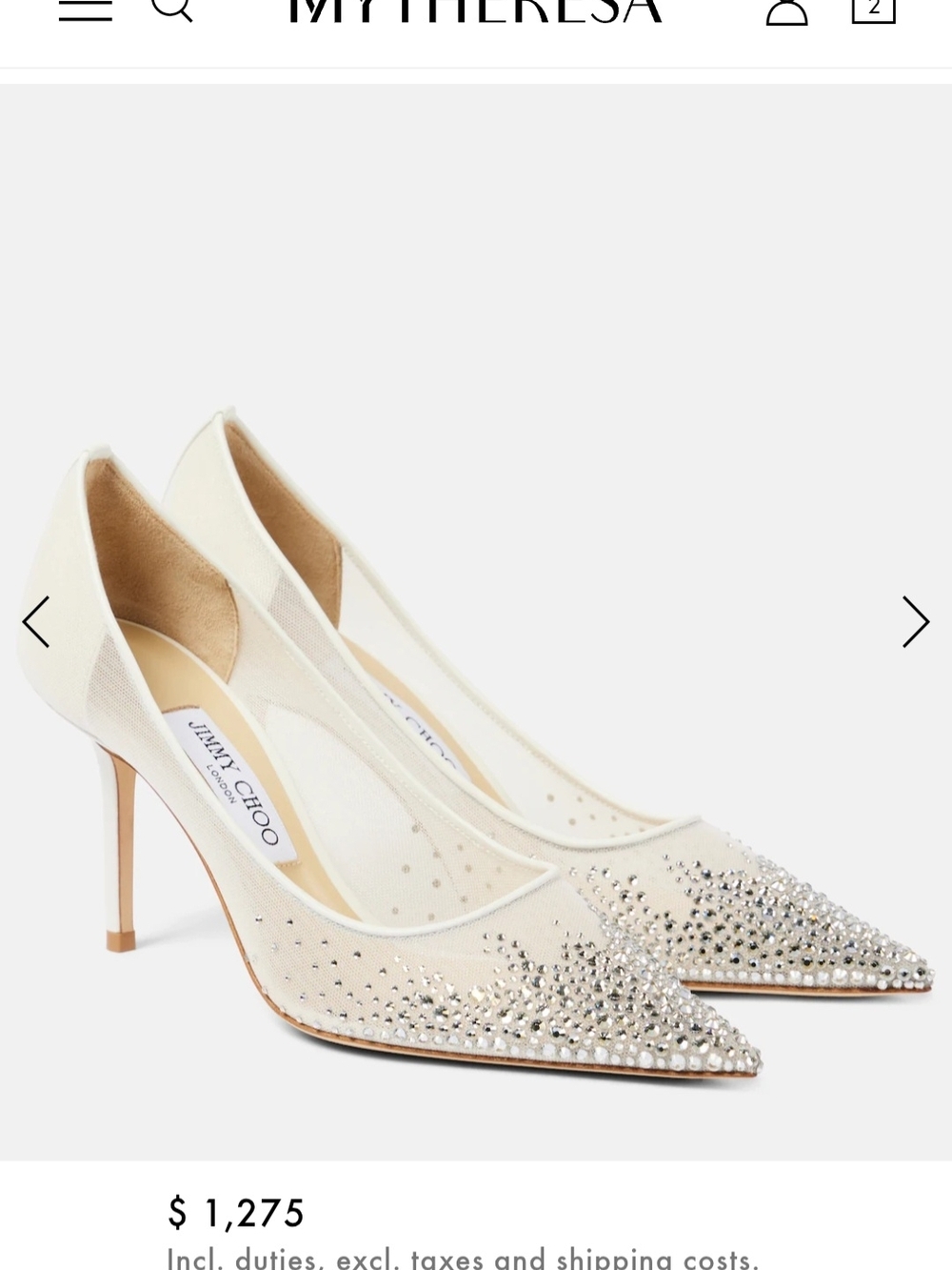 Jimmy Choo Ivory Crystal-Embellished Pointed Toe Pumps